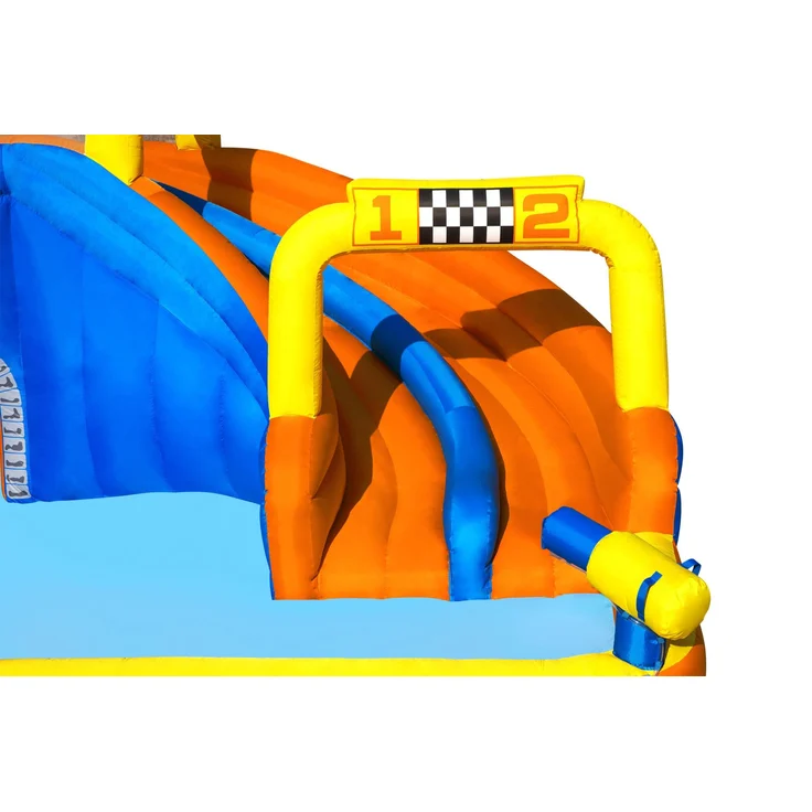 Bestway H2OGO! 'Super Speedway' Wasserpark, 551 x 502 x 265 cm, ab 5 Jahren, Planschbecken mit Doppelrutsche und Wasserkanone – Bild 4