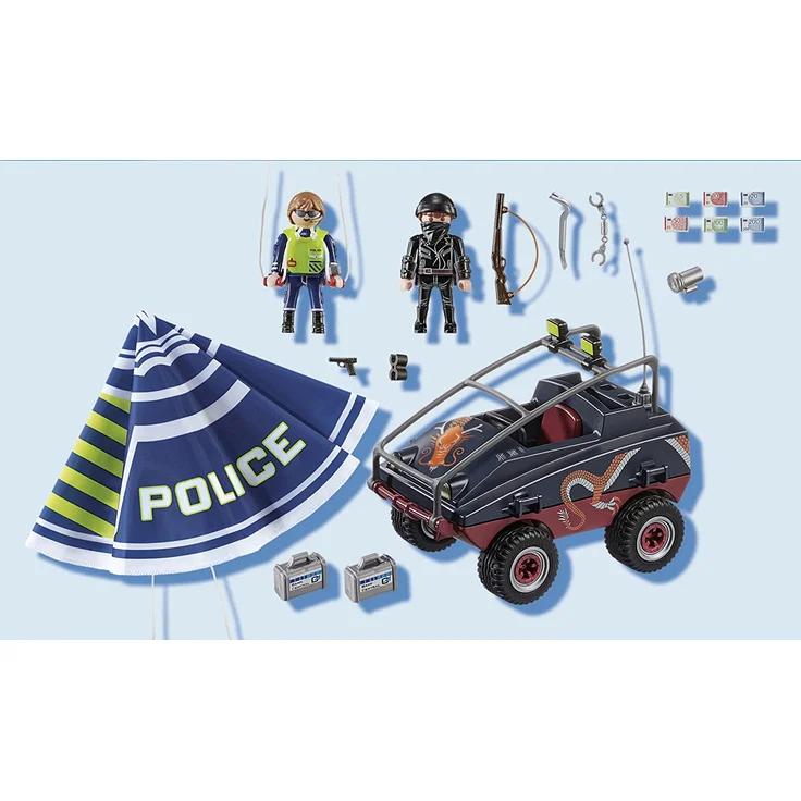 PLAYMOBIL City Action 70781 'Polizei-Fallschirm: Verfolgung des Amphibien-Fahrzeugs', 50 Teile, ab 5 Jahren – Bild 5