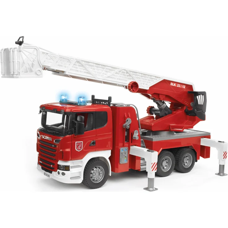 Bruder 03590 'Scania R-Serie Feuerwehrleiterwagen mit Wasserpumpe und Light & Sound Modul', Maßstab 1:16, ab 4 Jahren – Bild 3