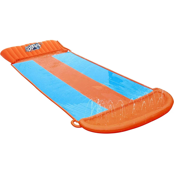 Bestway H2OGO! 'Triple Ramp' 3er-Wasserrutsche mit aufblasbarer Startrampe, 549 x 208 cm, integrierter Wassersprinkler, einfacher Anschluss an Gartenschlauch – Bild 1