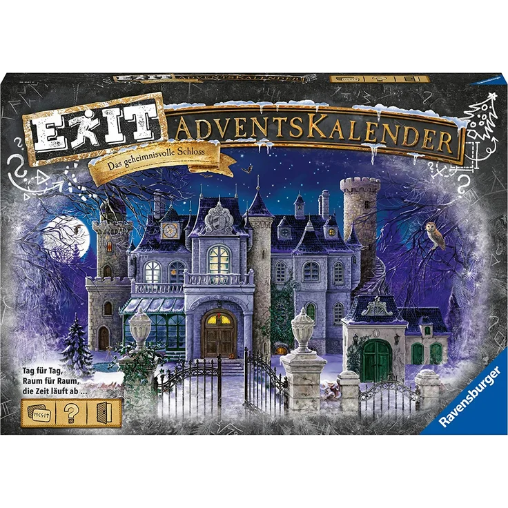 Ravensburger EXIT Adventskalender 'Das geheimnisvolle Schloss', 24 spannende Rätsel für Kinder ab 10 Jahren – Bild 1
