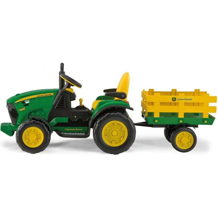 Peg Perego 'John Deere Ground Force' Elektro-Traktor, zwei 12 V Elektromotoren, inkl. Anhänger und vielen Features – Bild 3