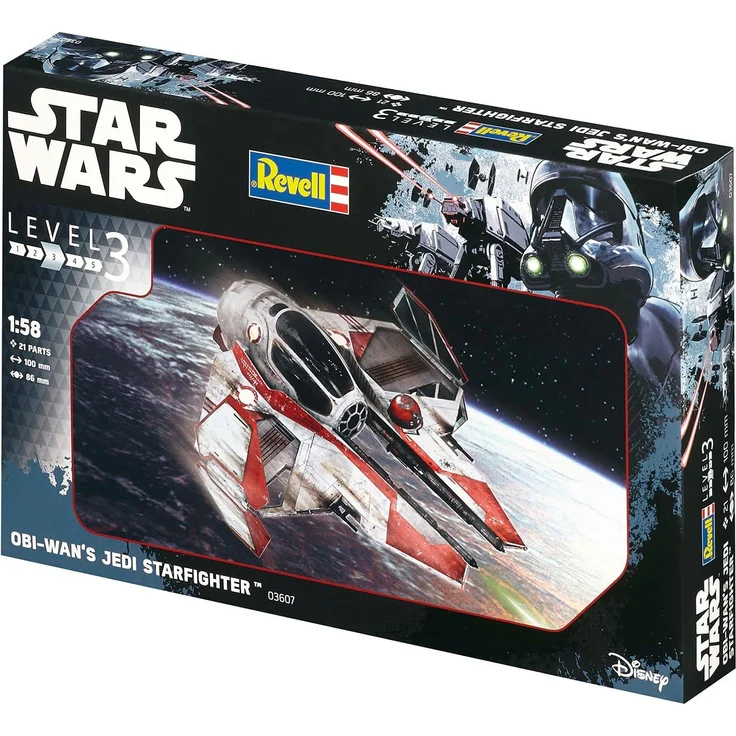 Revell Modellbausatz Star Wars Obi Wan's Jedi Starfighter im Maßstab 1:58, Level 3, originalgetreue Nachbildung mit vielen Detai – Bild 7
