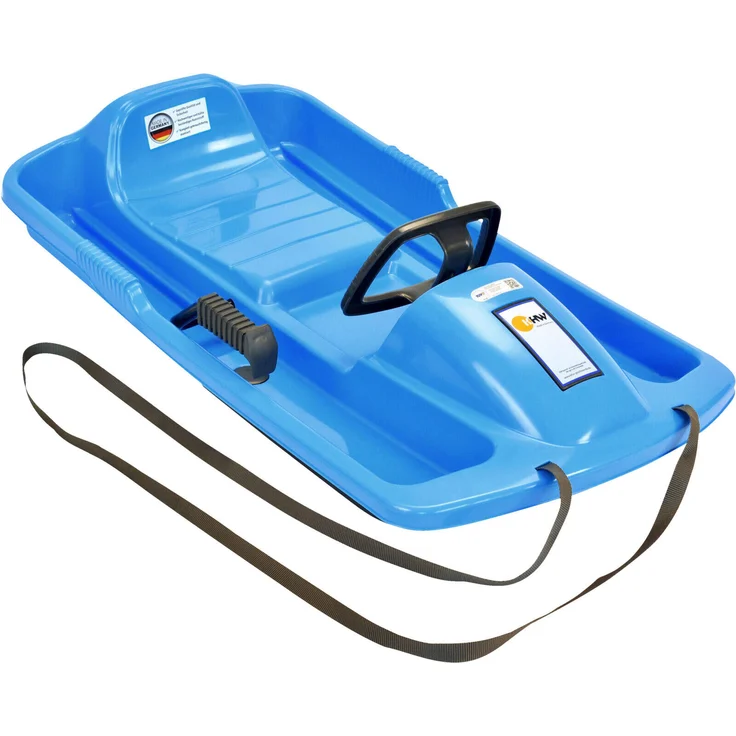 KHW 'Snow Fox' Lenkbob, Lenkschlitten, iceblue, 95 cm, inkl. Lenkrad, Bremse und Ziehgurt, bis 65 kg belastbar, ab 6 Jahren - Preisvergleich – Bild 1