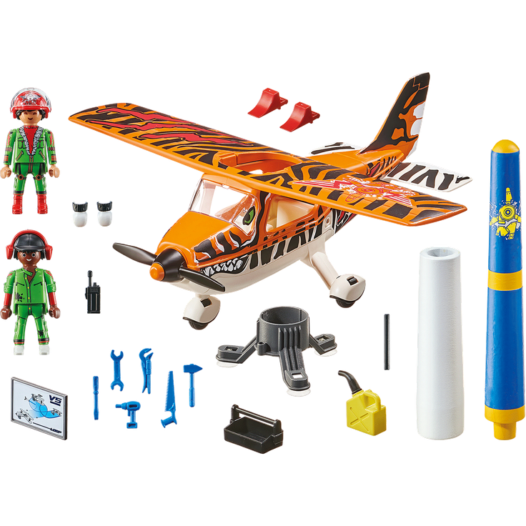 Playmobil Stuntshow 70902 'Air Stuntshow Propeller-Flugzeug Tiger', 43 Teile, ab 5 Jahren – Bild 3