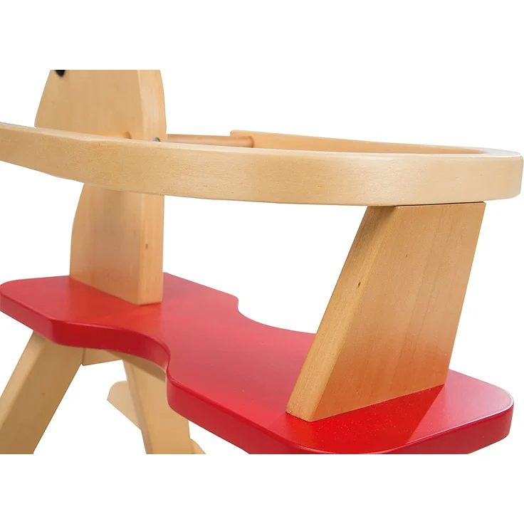 roba Schaukelpferd, natur/rot, Massivholz, mitwachsend durch abnehmbaren Schutzring – Bild 8