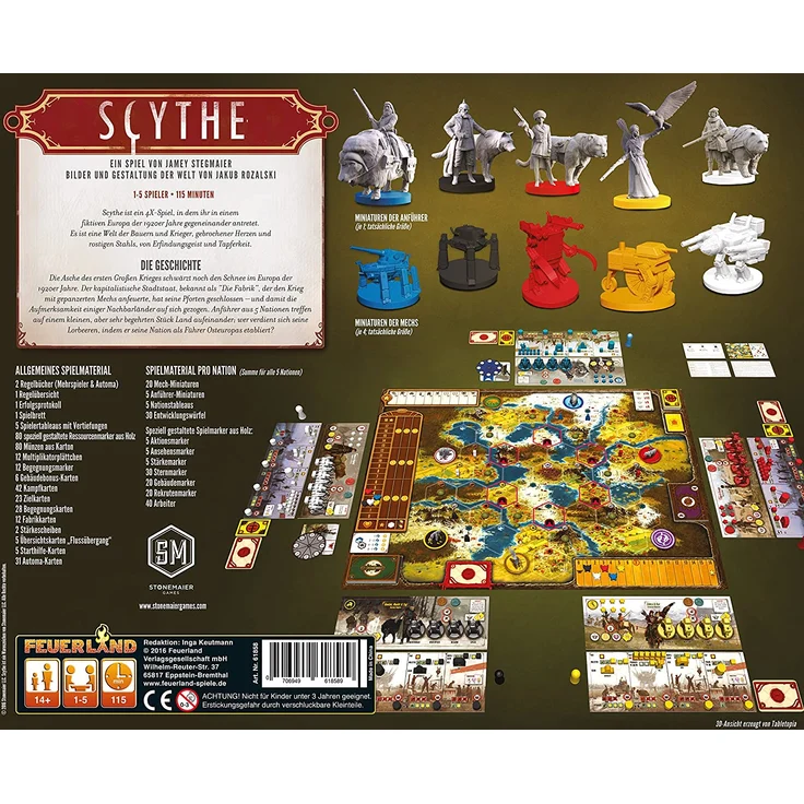 Feuerland Spiele 'Scythe' Brettspiel, ab 14 Jahren, 1 - 5 Spieler, 120 min Spielzeit, Golden Geek - Game of the Year 2016, Jeu de l'Année Expert Winner 2017 – Bild 2
