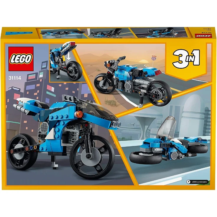 LEGO Creator 3-in-1 31114 'Geländemotorrad', 236 Teile, ab 8 Jahren, 3 Baumöglichkeiten, modernes Motorrad, klassische Straßenmaschine, futuristisches Hoverbike – Bild 6