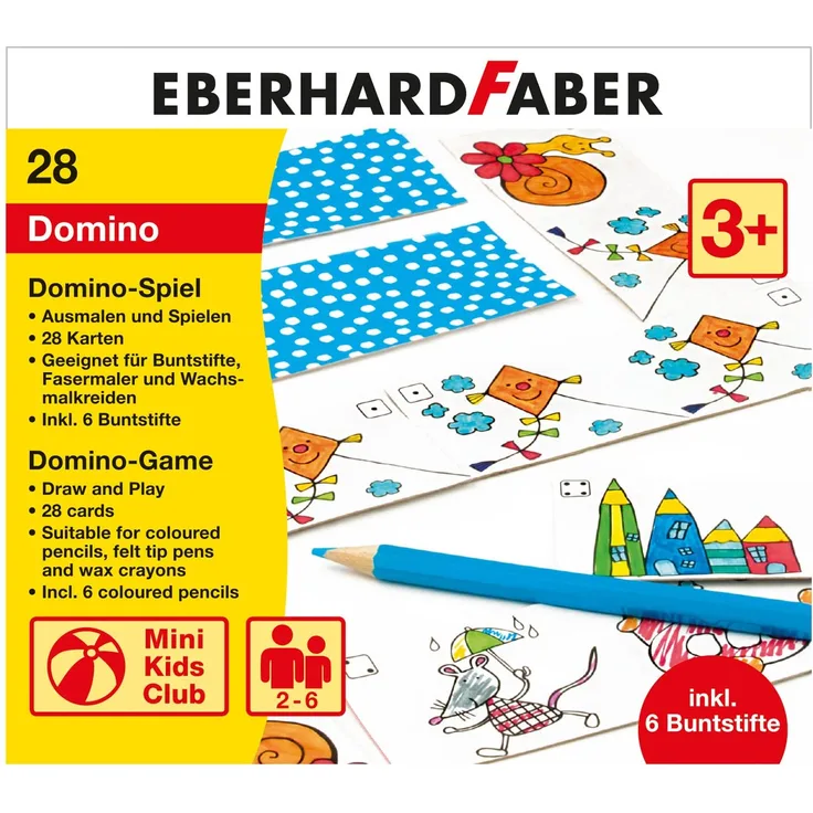 Domino Spiel zum Ausmalen inkl. Stifte