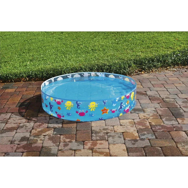 Bestway 'Fill'N Fun Planschbecken "Sparking Sea"', 122 x 25 cm, ab 2 Jahren, kein Aufblasen notwendig – Bild 3