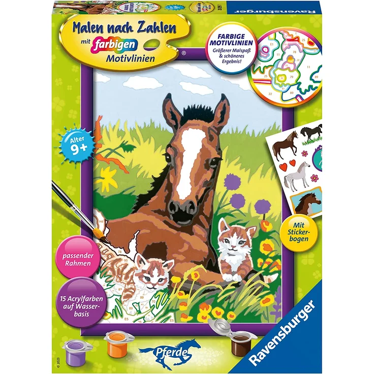 Ravensburger Malen nach Zahlen 20299 - Süße Tierkinder – Kinder ab 9 Jahren – Bild 1