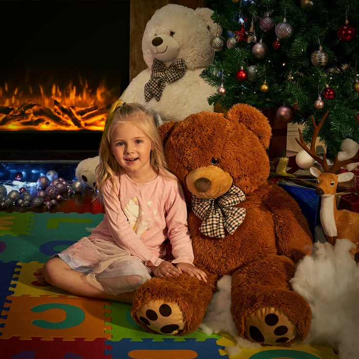 Deuba 'Plüschtier Teddybär XL Braun 100cm', Riesen Teddy Bär Valentinstag Geschenk, braun – Bild 2
