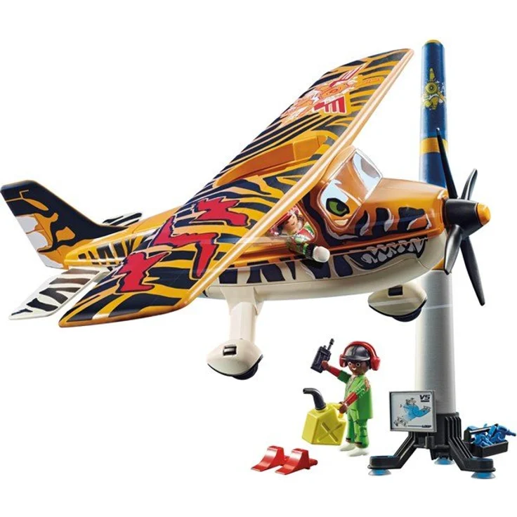Playmobil Stuntshow 70902 'Air Stuntshow Propeller-Flugzeug Tiger', 43 Teile, ab 5 Jahren – Bild 2
