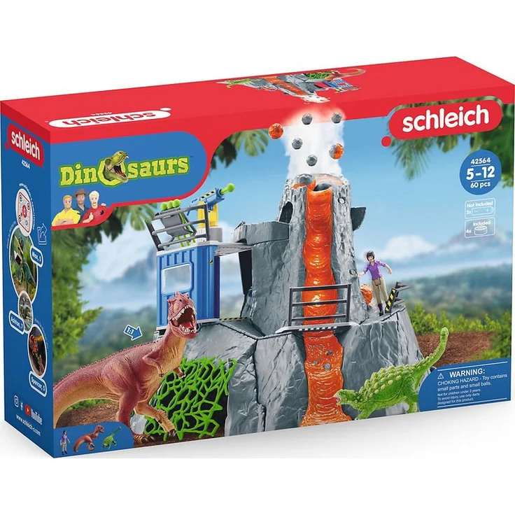 Schleich Dinosaurs 42564 'Große Vulkan-Expedition', ab 5 Jahren, 60 Teile – Bild 1
