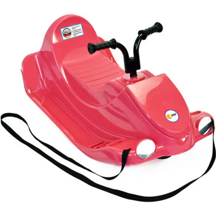 KHW 'Snow Quad' Lenkschlitten, pink, 91 cm, innovatives Bremssystem, griffsicherer Lenker, Aufbewahrungsfach, bis 30 kg belastbar, ab 3 Jahren