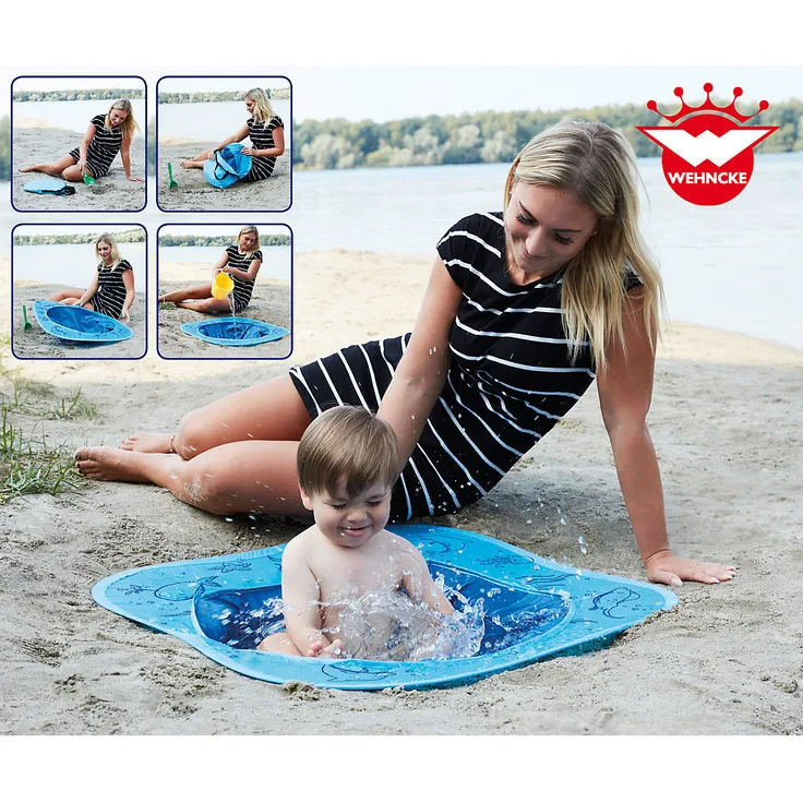Happy People 77729 Pop-Up Strand Pool, Blau, ca. 80 x 80 cm