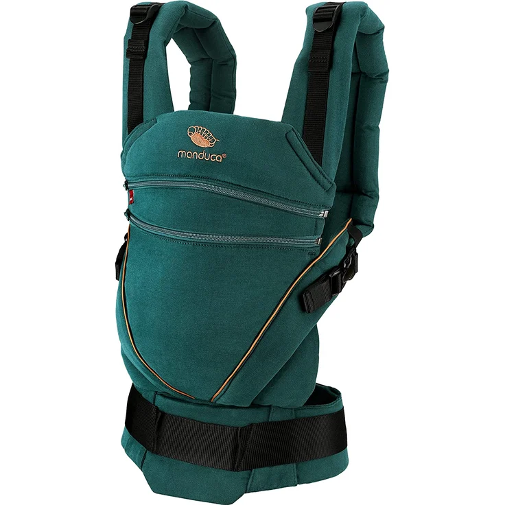 manduca 'XT Cotton' Babytrage Denimteal-Toffee, 3 Tragepositionen – Bild 2