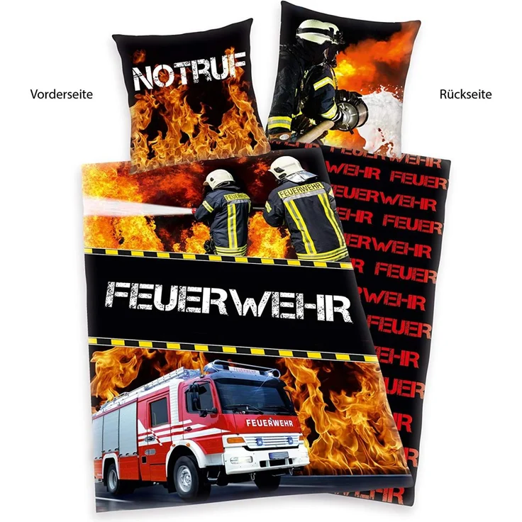 Herding Bettwäsche-Set 'FEUERWEHR' Wendemotiv, 135 x 200 cm, – Bild 2