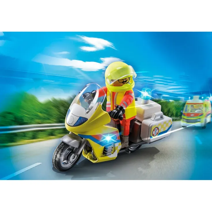 PLAYMOBIL City Life 71205 'Notarzt-Motorrad mit Blinklicht', 20 Teile, ab 4 Jahren – Bild 3