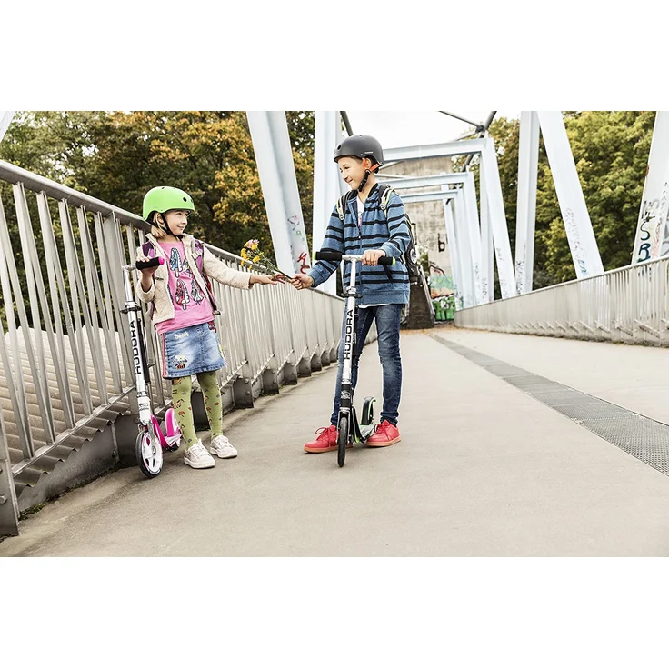 Hudora 'Big Wheel 205' City Scooter, ab 5 Jahren, höhenverstellbar bis 104 cm, klappbar, max. belastbar bis 100 kg, pink/weiß – Bild 5
