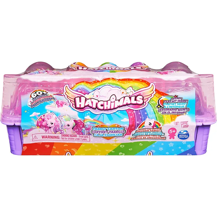 Spin Master Hatchimals Family Adventures Unicorn Family Egg Carton Toy Figure (Playset includes 10 CollEGGtibles figures and 2 accessories)