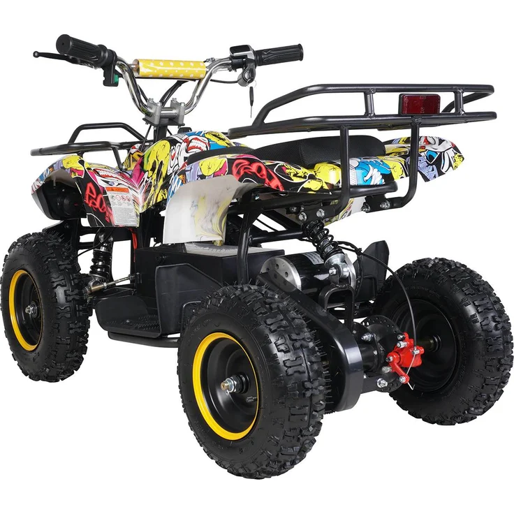 Elektro Quad Miniquad Kinder Atv Torino 1000Watt Pocketquad Racer Kid Pocketbike (Gelb Graffiti) – Bild 5