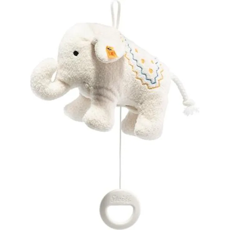 Steiff 242540 Elefäntle Spieluhr, Plüsch, 15 cm, weiß