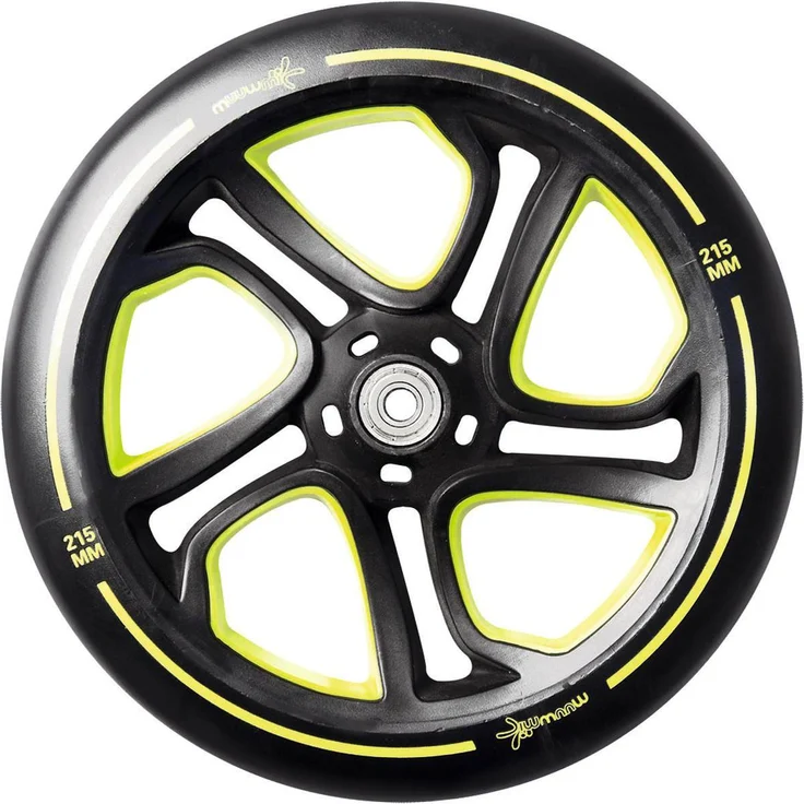 Muuwmi 465 'Aluminium Pro 215 mm' Scooter, ab 6 Jahren, 3-fach höhenverstellbar bis 97 cm, klappbar, max. belastbar bis 100 kg, lime – Bild 5