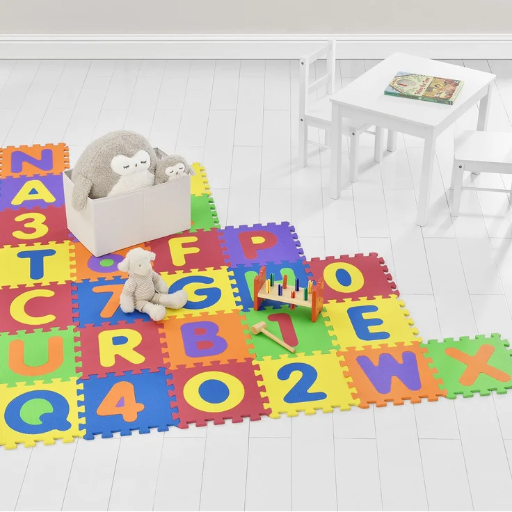Juskys 'Kinder Puzzlematte Kim', 36 Teile, mit Buchstaben A-Z & Zahlen 0-9, rutschfest & abwischbar, ab 10 Monate, Eva Schaumstoff – Bild 10