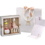 Sophie la Girafe - Ein exklusives Geschenkset inklusive hochwertiger Papiertragetasche mit Kordeln und Satinband