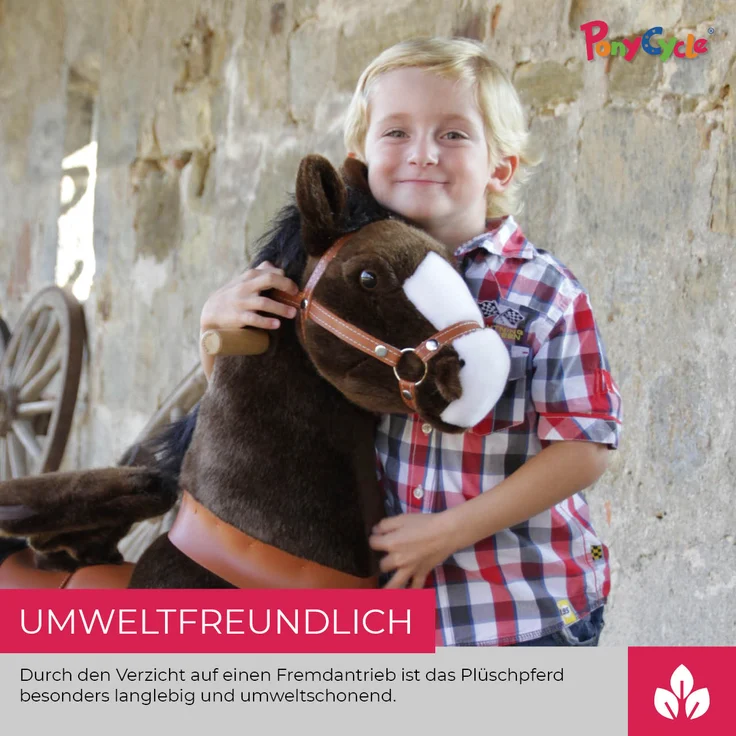 Ponycycle Mister Ed" Pferd Braun small Schaukelpferd auf Rollen mit Sound (U-Serie Modell 2022)" – Bild 12