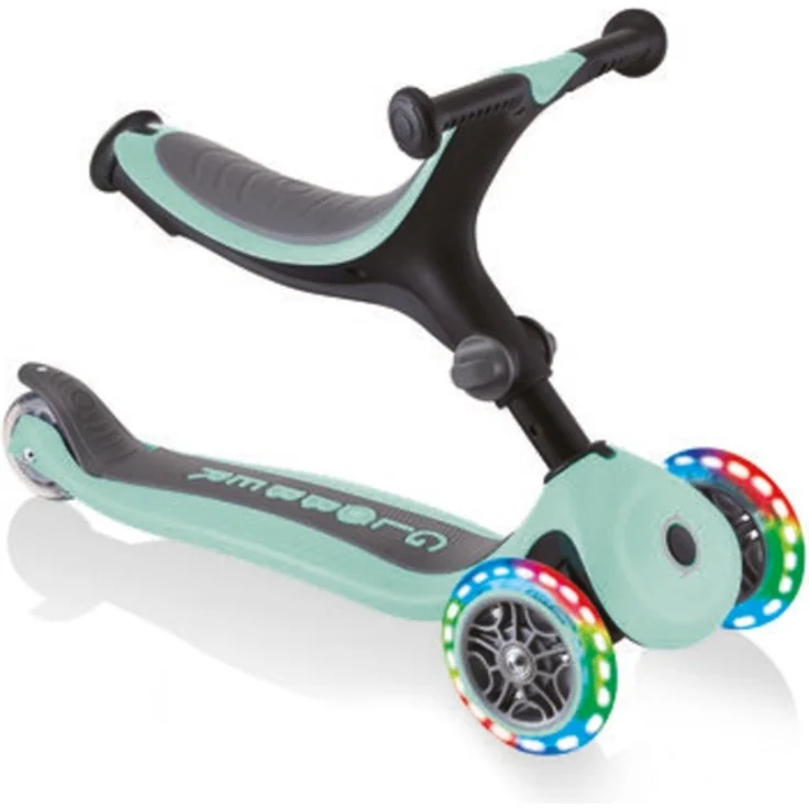 Globber Go Up 3-in-1 Foldable Lights, max. Belastbarkeit 50kg, umbaubar als Scooter/Dreirad/Laufrad, von 15 Monaten bis 7 Jahre, Grün - 649-206 – Bild 2