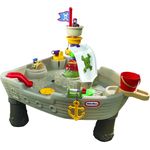Little Tikes 'Anchors Away' Wasserspieltisch in Piratenschiff-Design, ab 18 Monaten, mit Wasserwerfer, zwei Figuren und einem Spritz-Hai, robust und stabil