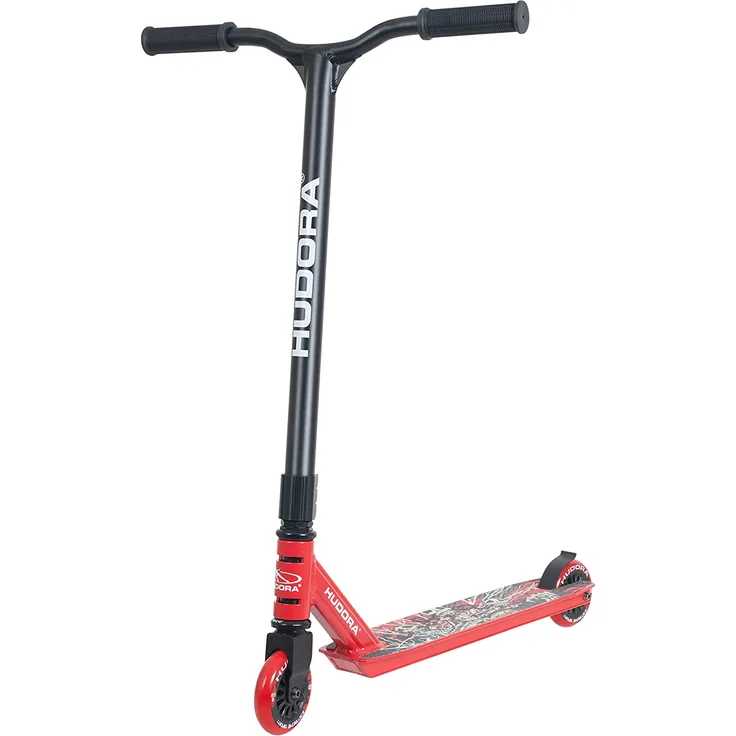 HUDORA 14026 'Stunt-Scooter XQ-13' Scooter, ab eta 8 Jahre, Lenkerhöhe ca. 82,5 cm, 360° Lenkung, 50er BMX-Lenker, max. belastbar bis 100 kg, rot