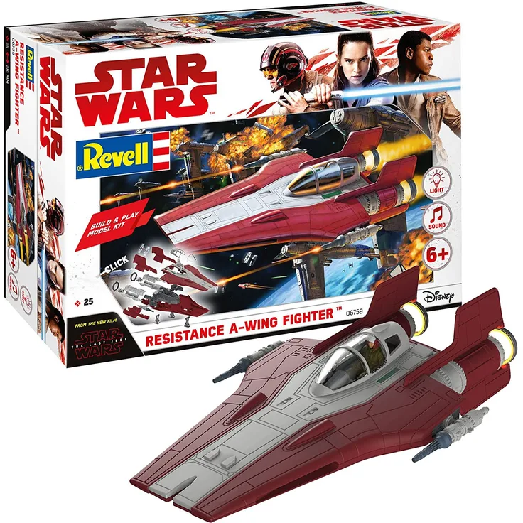 REVELL 06759 - Star Wars Modellbausatz - Build & Play A-Wing Fighter rot 1:44