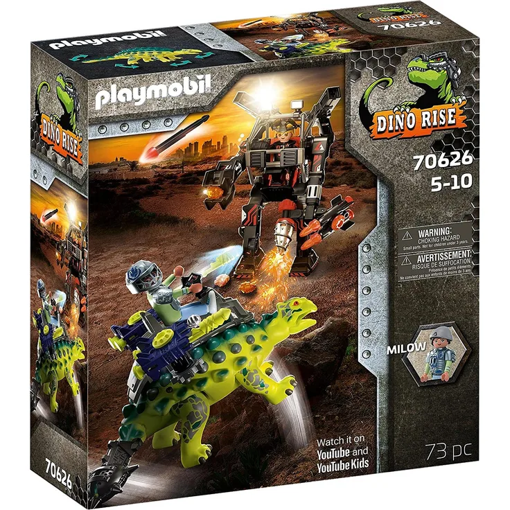 Playmobil Dino Rise 70626 'Saichania: Abwehr des Kampfläufers', 73 Teile, ab 5 Jahren