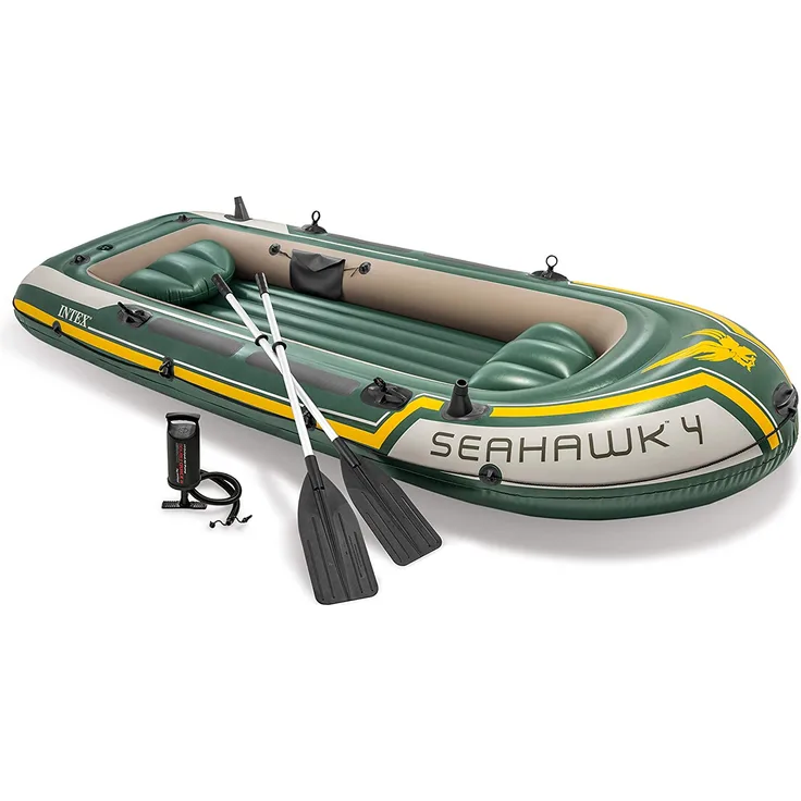 Intex 68351 'Schlauchboot Set Seahawk 4' Schlauchboote, tragfähig bis 4 Personen, max. belastbar bis 400 kg, grün/gelb - Preisvergleich