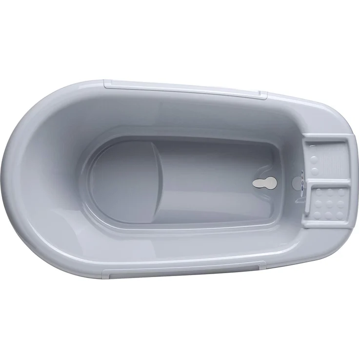 Rotho 'Bella Bambina' Babybadewanne Stone Grey, mit Ablaufstöpsel, mit integrierter Sitzmulde, 0-12 Monate – Bild 2
