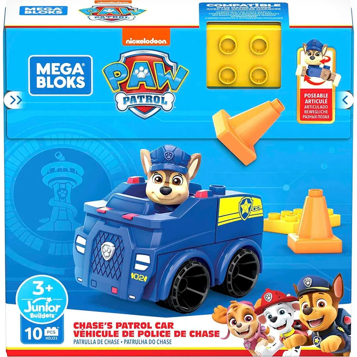 Mega Bloks Paw Patrol 'Chase´s Polizei Fahrzeug' Klemmbausteine, ab 3 Jahren, 10 Teile – Bild 2