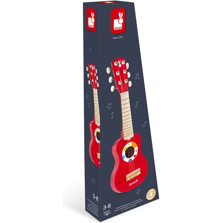 Janod J07628 'Meine Erste Gitarre Konfetti', Kindermusikinstrument, aus Holz, ab 3 Jahren – Bild 3