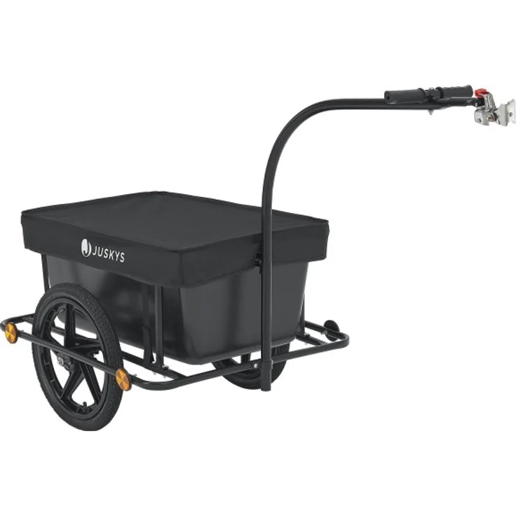 Juskys Fahrradanhänger für Fahrrad 40 kg Zuladung Schwarz, 90 l, Luftbereifung – Bild 22
