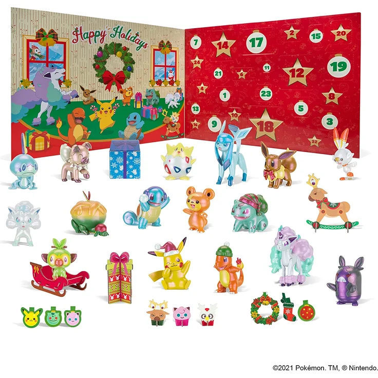 Pokemon Deluxe Adventskalender Holiday 2021 Calendar Feiertagskalender 24 Türen / 46 Teile – Bild 2