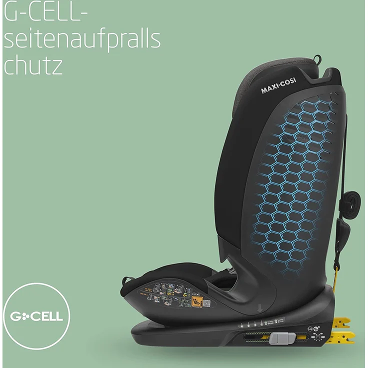 Maxi-Cosi Titan Plus i-Size, mitwachsender ISOFIX-Kindersitz, G-CELL-Seitenaufprallschutz, 4 Liegepositionen, weiche Schaumstoffpolster in Kopfstütze, 76-150 cm, 15 Monate - 12 Jahre, Authentic Black – Bild 3