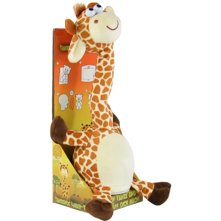 Kögler 76500 'Laber Giraffe Gertrud' Funktionsplüsch, 30 cm groß, mit Aufnahme- und Wiedergabefunktion, tanzt