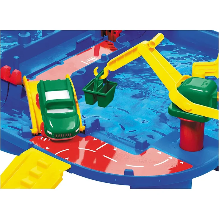 AquaPlay 'Aquabox mit Schleuse' Wasserbahn, 85 x 65 x 22 cm, inkl. Kran, Wasserrad, Amphibienauto und Spielfigur, LockBox – Bild 4
