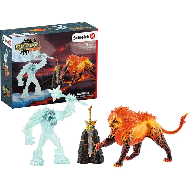 Schleich Eldrador 42455 'Kampf um die Superwaffe - Frostmonster vs. Feuerlöwe', ab 7 Jahren, 4 Teile – Bild 1