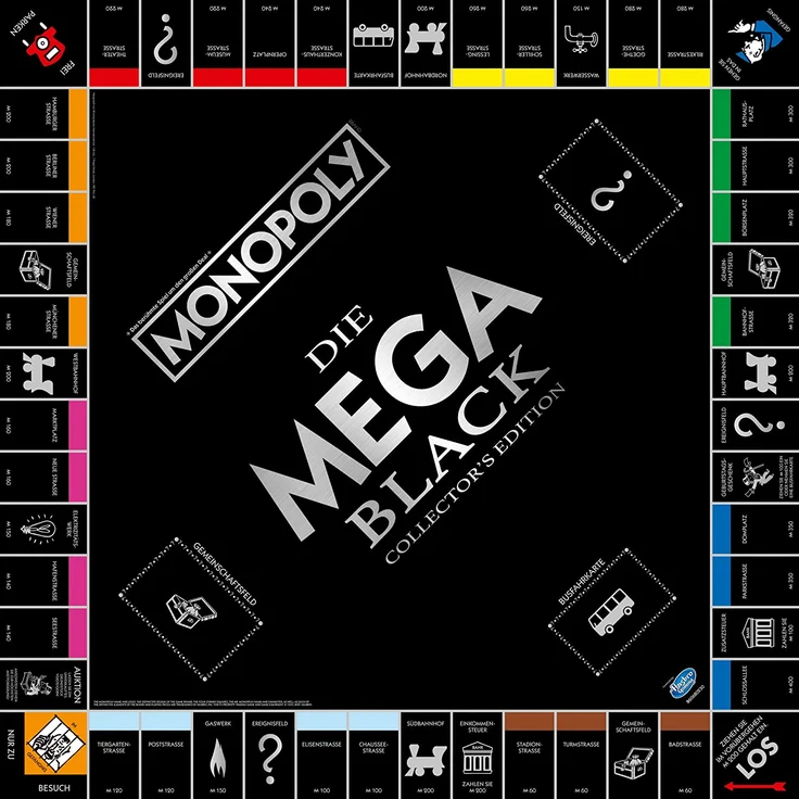 Monopoly 'Mega Black Edition' Brettspiel, ab 8 Jahren, 2-6 Spieler, 60-90 min Spielzeit, deutsch – Bild 2