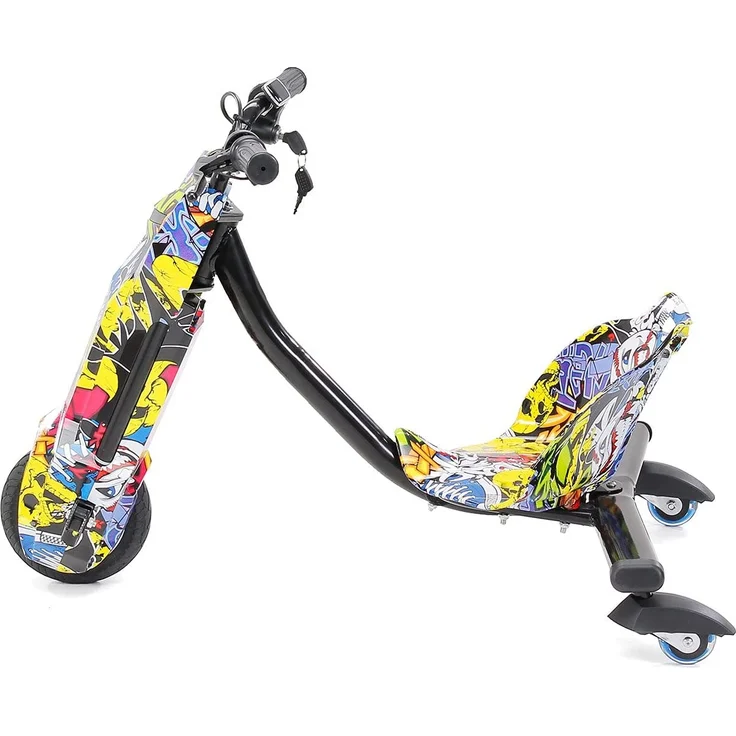 Elektro-Drift-Trike 360 Drift-Scooter für Kinder Fahrzeug Dreirad Driftscooter (Gelb Graffiti) – Bild 5