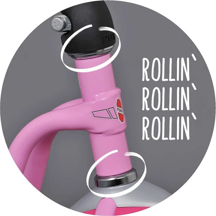 Puky 5172 'R1' Scooter, ab 2 Jahren, höhenverstellbar bis 67 cm, Sicherheitslenkergriffe, Lenkerpolster, max. belastbar bis 20 kg, rose – Bild 3
