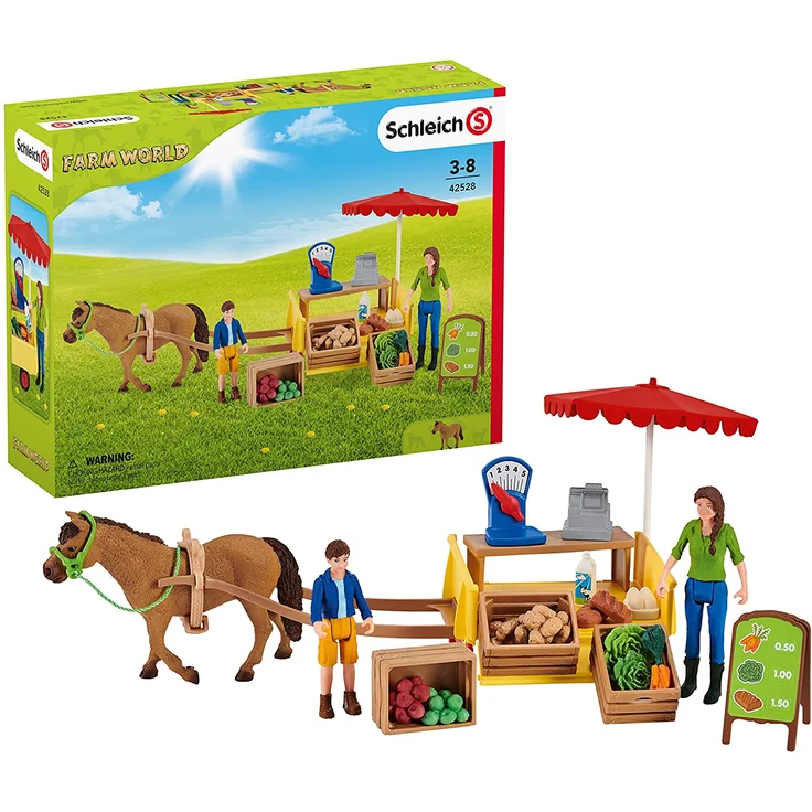 Schleich Farm World 42528 'Mobiler Farm Stand', ab 3 Jahren, 27 Teile, Set mit einer Vielzahl an Spielmöglichkeiten - Preisvergleich – Bild 1